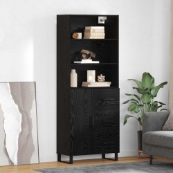 Sonata H Висок шкаф Монтиране на стена 2 pcs Черния дъб Инженерно дърво - Дневна