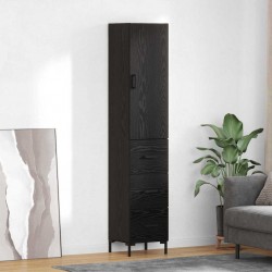 Sonata H Висок шкаф Монтиране на стена 2 pcs Черния дъб Инженерно дърво - Дневна