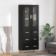 Sonata H Висок шкаф Монтиране на стена 2 pcs Черния дъб Инженерно дърво