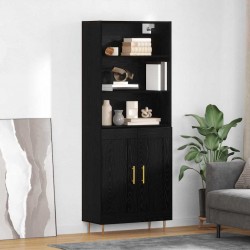 Sonata H Висок шкаф Монтиране на стена 2 pcs Черния дъб Инженерно дърво - Дневна