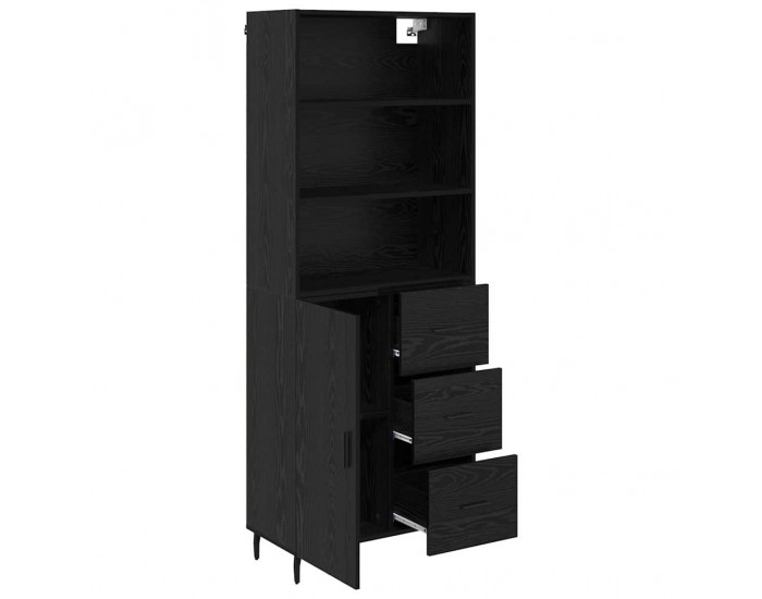 Sonata H Висок шкаф 2 pcs Черния дъб Инженерна дървесина и стъкло