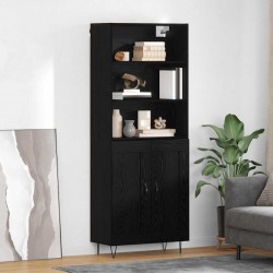 Sonata H Висок шкаф Монтиране на стена 2 pcs Черния дъб Инженерно дърво - Дневна