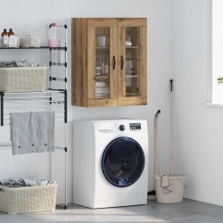 Sonata H Стенен шкаф Дъб 69,5 x 34 x 90 см Инженерна дървесина и стъкло - Дневна