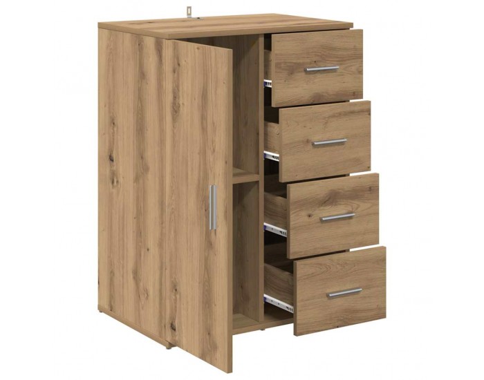 Sonata H Служебен шкаф с чекмедже Дъб 59 x 39 x 80 см Инженерно дърво