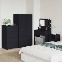 Sonata H Шкафове за съхранение 2 pcs Черно 60 x 48 x 105 см - Гардероби