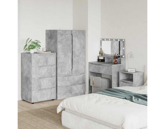 Sonata H Шкафове за съхранение 2 pcs Циментено сиво 60 x 48 x 105 см