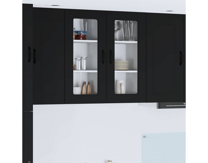 Sonata H Горен кухненски шкаф Черно 40 x 31 x 80 см Инженерно дърво