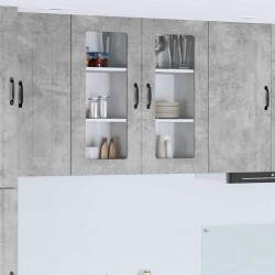 Sonata H Горен кухненски шкаф с рафт Циментено сиво 40 x 31 x 80 см - Модулни кухни