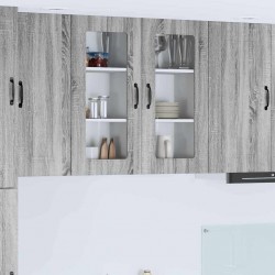 Sonata H Горен кухненски шкаф с рафт 2 pcs Сив Сонома 40 x 31 x 80 см - Модулни кухни