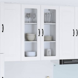 Sonata H Горен кухненски шкаф с рафт Лъскаво бяло 80 x 31 x 100 см - Модулни кухни
