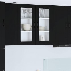Sonata H Горен кухненски шкаф Черно 80 x 31 x 80 см Инженерно дърво - Модулни кухни