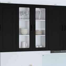 Sonata H Горен кухненски шкаф Черно 80 x 31 x 100 см Инженерно дърво - Модулни кухни