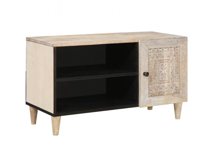 Sonata H ТВ Единици с рафт с врата Бяло 80 x 33 x 46 см Инженерно дърво