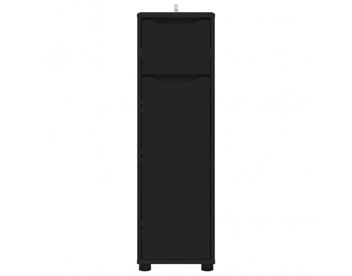 Sonata H Шкаф за баня с рафт Черно 30,5 x 30 x 101 см Инженерно дърво