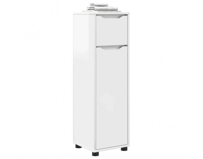 Sonata H Шкаф за баня Лъскаво бяло 30,5 x 30 x 101 см Инженерно дърво