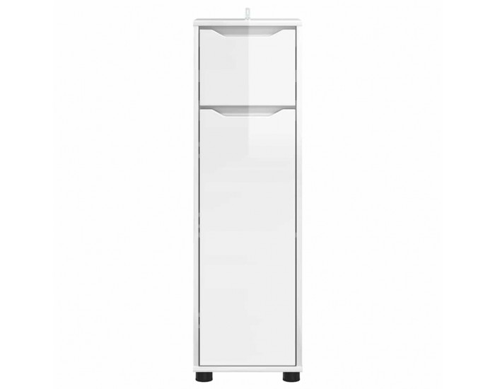 Sonata H Шкаф за баня Лъскаво бяло 30,5 x 30 x 101 см Инженерно дърво