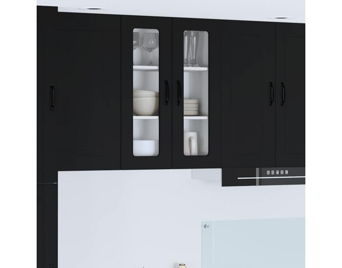 Sonata H Горен кухненски шкаф Черно 60 x 31 x 80 см Инженерно дърво
