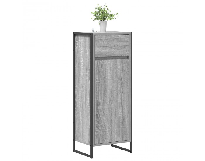 Sonata H Шкаф за баня Сив Сонома 40 x 30 x 100 см Инженерно дърво