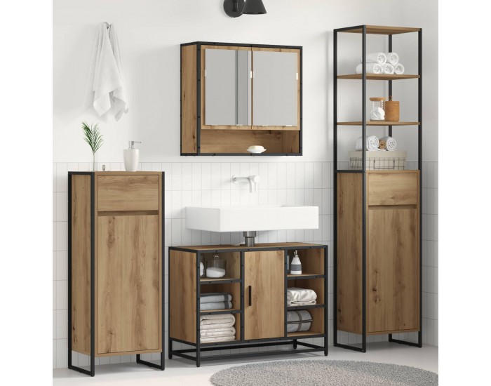 Sonata H Шкаф за баня Дъб Артизан 40 x 30 x 100 см Инженерно дърво