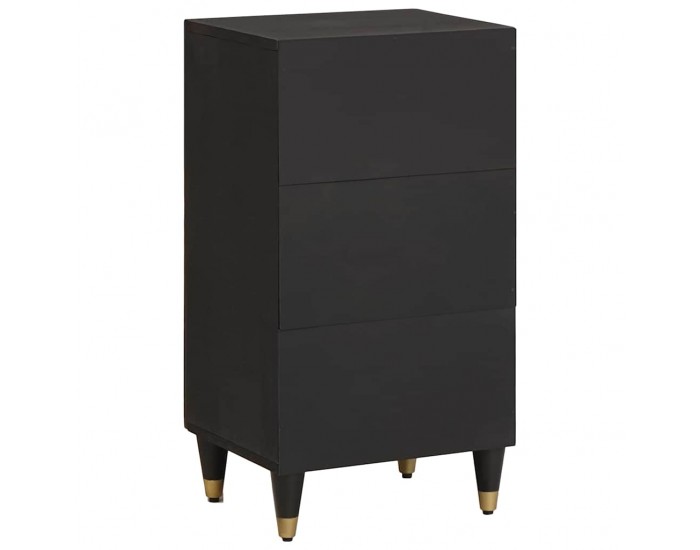 Sonata H Служебен шкаф Черно 40 x 33 x 75 см Солидно мангово дърво