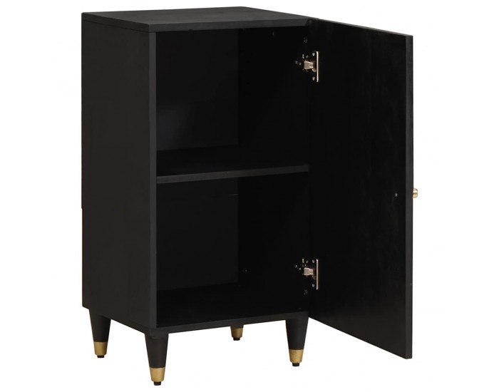 Sonata H Служебен шкаф Черно 40 x 33 x 75 см Солидно мангово дърво