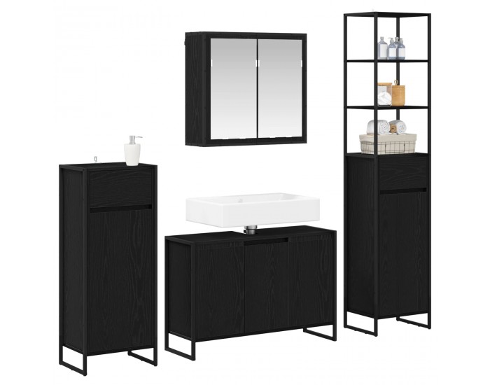 Sonata H Комплект мебели за баня с чекмедже Черния дъб Инженерно дърво