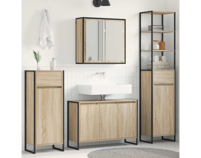 Sonata H Комплект мебели за баня с чекмедже Сонома дъб Инженерно дърво