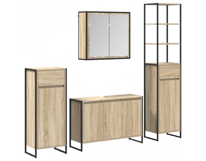 Sonata H Комплект мебели за баня с чекмедже Сонома дъб Инженерно дърво