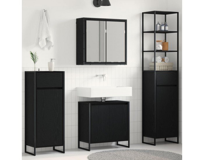 Sonata H Комплект мебели за баня с чекмедже Черния дъб Инженерно дърво