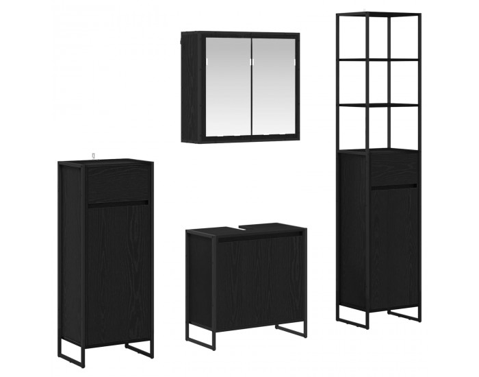 Sonata H Комплект мебели за баня с чекмедже Черния дъб Инженерно дърво