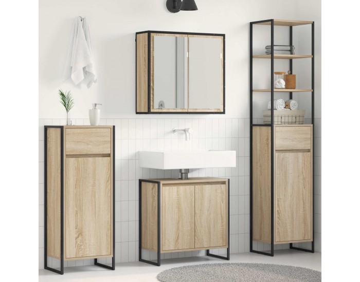 Sonata H Комплект мебели за баня с чекмедже Сонома дъб Инженерно дърво