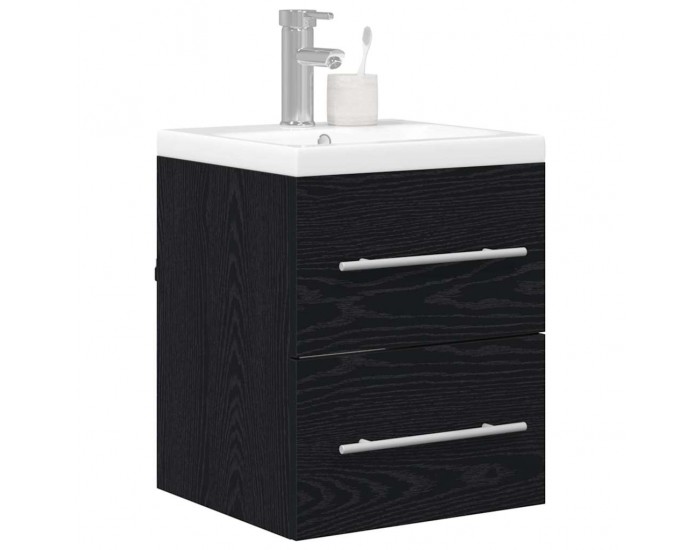 Sonata H Шкаф за мивка в баня с чекмедже Черно 42 x 39 x 52 см