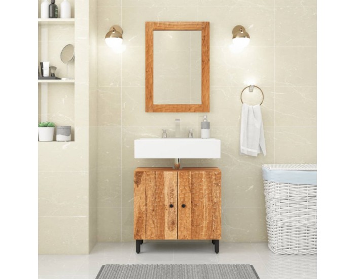 Sonata H Шкаф за баня 62x33x58 см масивно акациево дърво