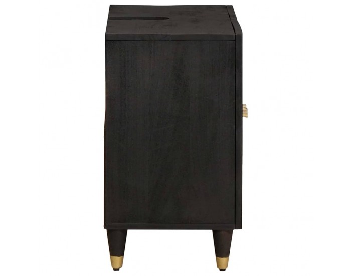 Sonata H Шкаф за мивка Черно 62 x 33 x 58 см Солидно мангово дърво