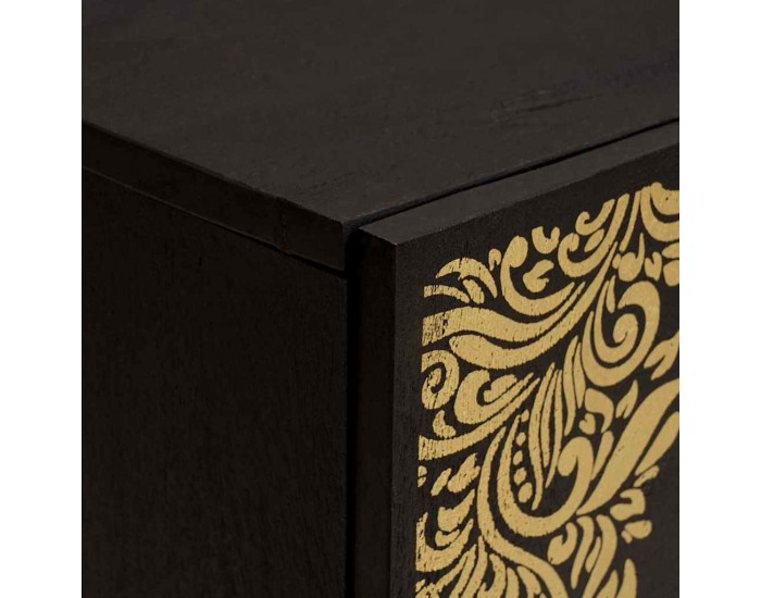 Sonata H Стенен шкаф с врата Черно 38 x 33 x 48 см Солидно мангово дърво