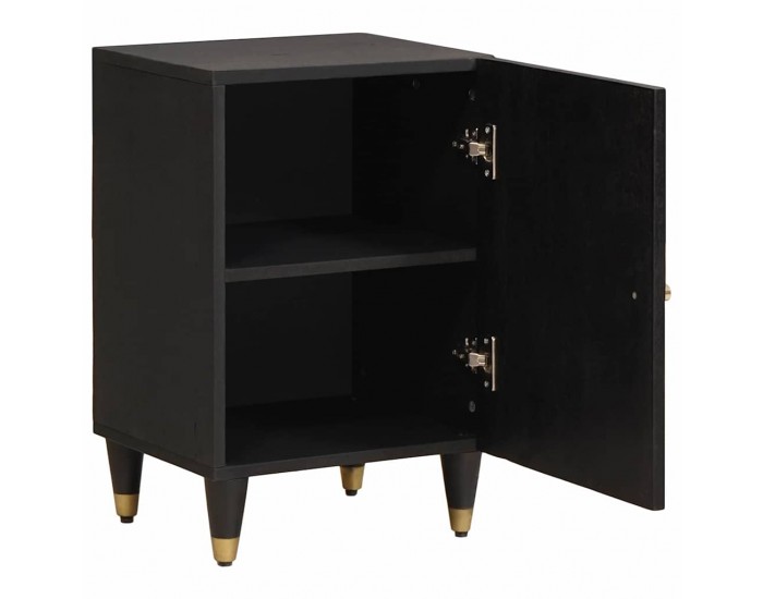 Sonata H Шкаф за баня Черно 38 x 33 x 58 см Солидно мангово дърво