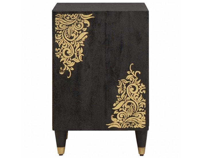 Sonata H Шкаф за баня Черно 38 x 33 x 58 см Солидно мангово дърво