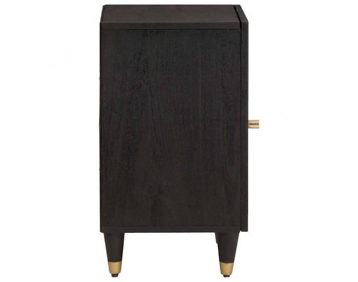 Sonata H Шкаф за баня Черно 38 x 33 x 58 см Солидно мангово дърво