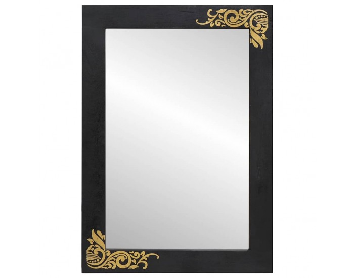 Sonata H Огледало за баня с огледало Черен и сребрист 70 x 50 x 2,5 см