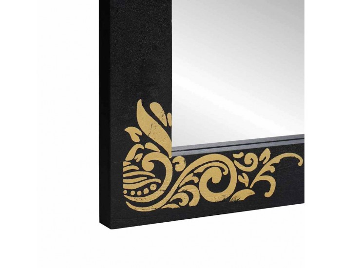 Sonata H Огледало за баня с огледало Черен и сребрист 70 x 50 x 2,5 см