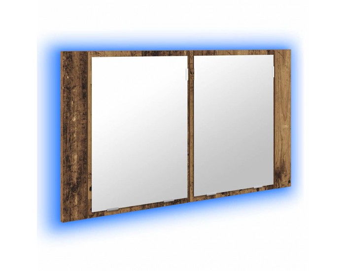 Sonata H Шкаф с огледало за баня с рафт Старо дърво 80 x 12 x 45 см