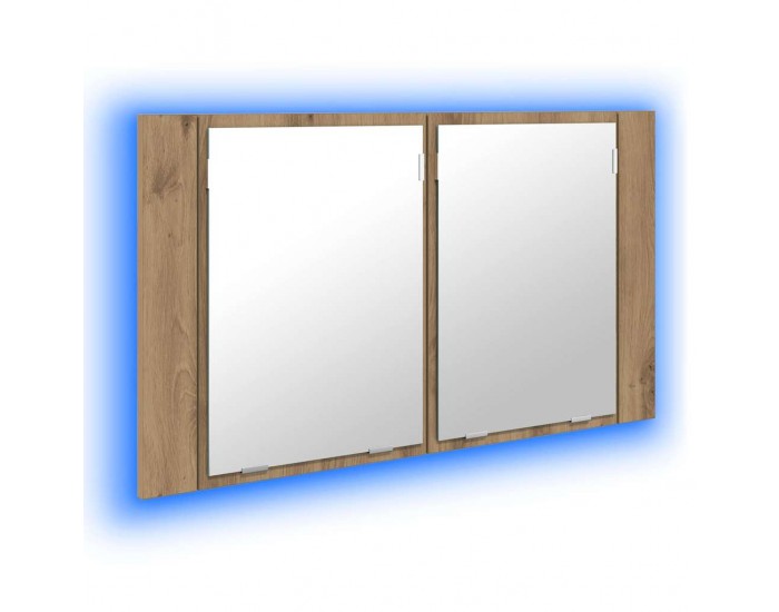 Sonata H Шкаф с огледало за баня Дъб 80 x 12 x 45 см Инженерно дърво