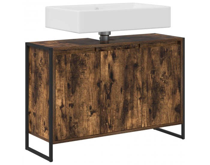 Sonata H Шкаф за баня с врата Димящ дъб 90 x 30 x 60 cm Инженерно дърво