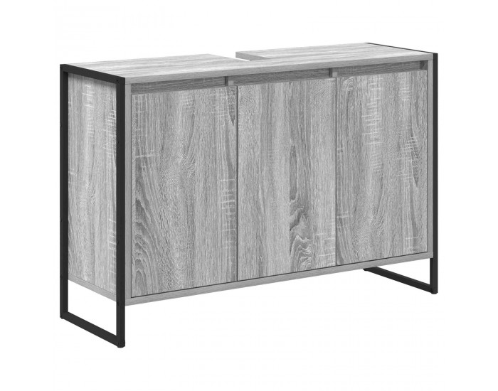 Sonata H Шкаф за баня с врата Сив Сонома 90 x 30 x 60 cm Инженерно дърво