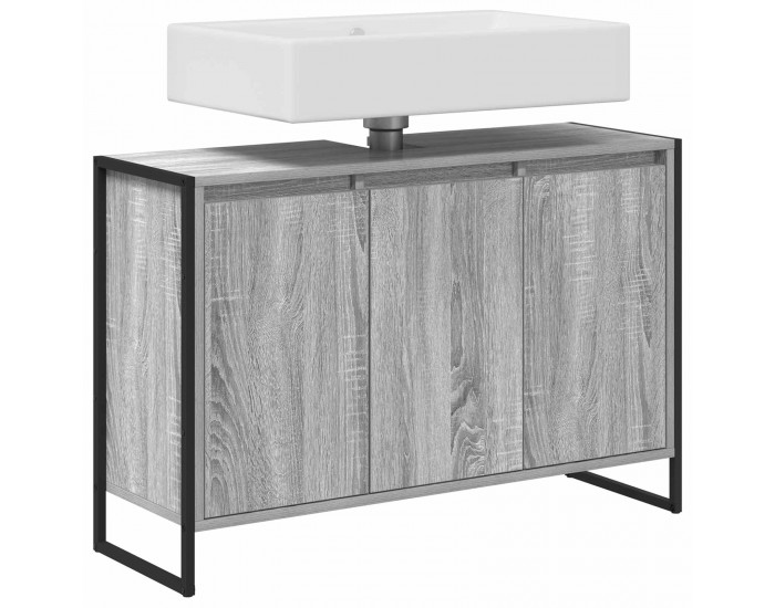 Sonata H Шкаф за баня с врата Сив Сонома 90 x 30 x 60 cm Инженерно дърво