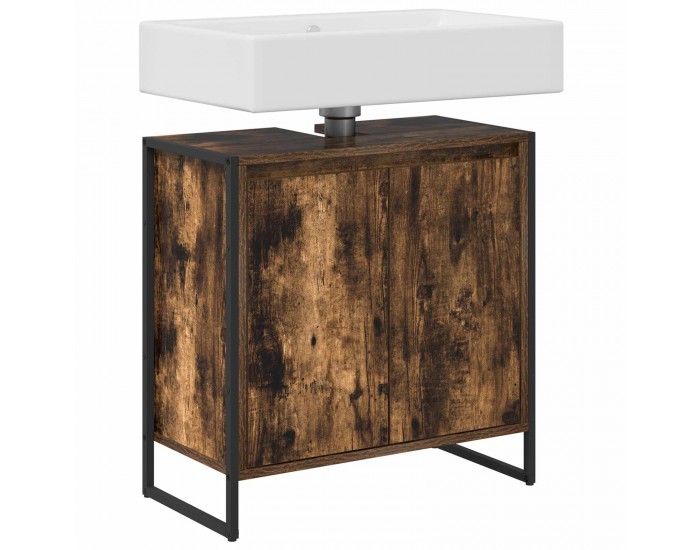 Sonata H Шкаф за баня с врата Димящ дъб 60 x 30 x 60 cm Инженерно дърво