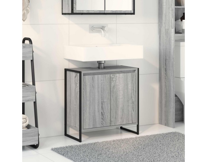 Sonata H Шкаф за баня с врата Сив Сонома 60 x 30 x 60 cm Инженерно дърво