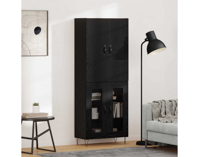 Sonata H Висок шкаф 2 pcs Черния дъб Инженерна дървесина и стъкло