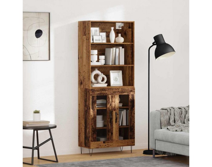 Sonata H Висок шкаф Старо дърво 69,5 x 34 x 180 см Инженерно дърво