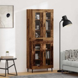 Sonata H Висок шкаф 2 pcs Старо дърво Инженерна дървесина и стъкло - Дневна